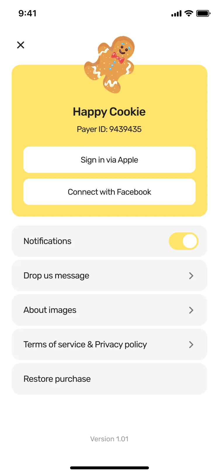 Lastik account and settings menu